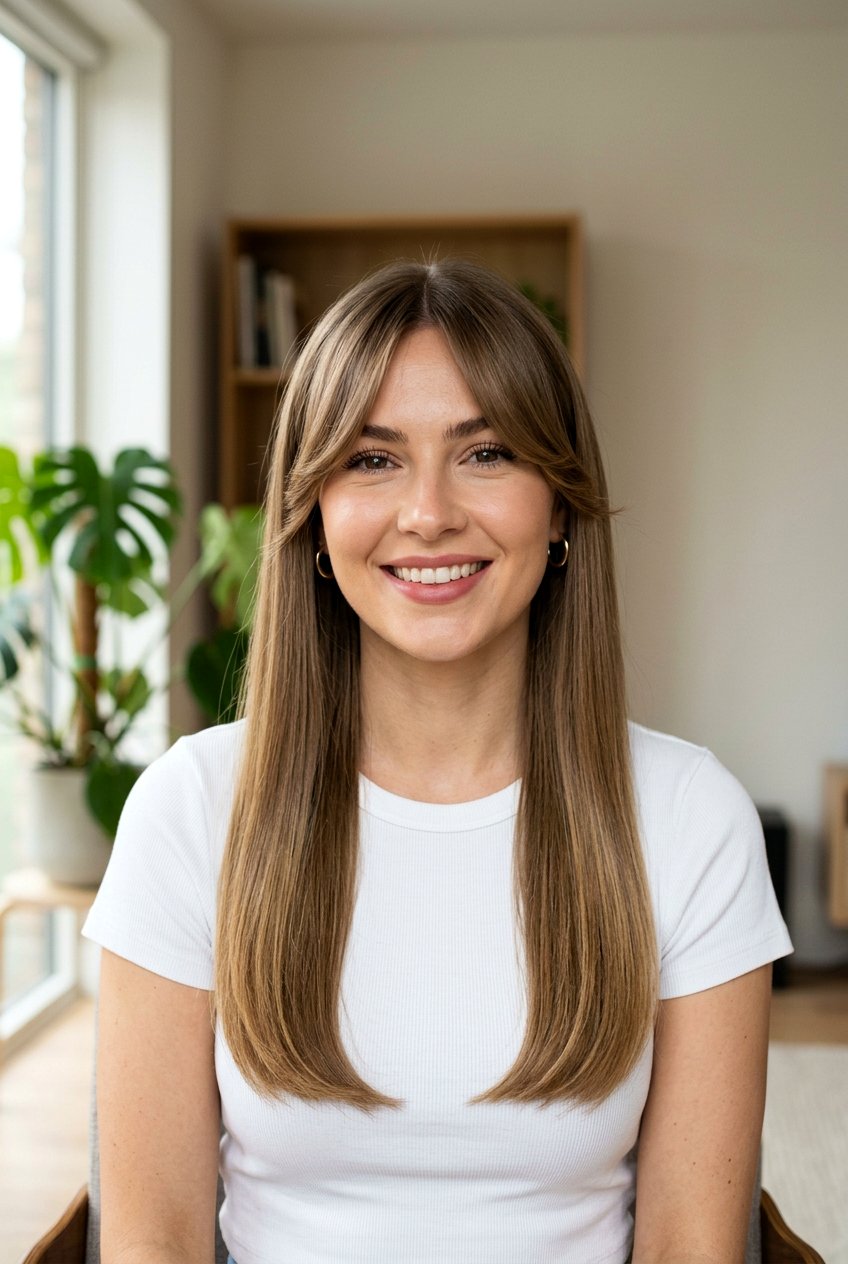 Curtain Bangs with Straight Hair - 20 polished hairstyles for women - 20 polished hairstyles for women