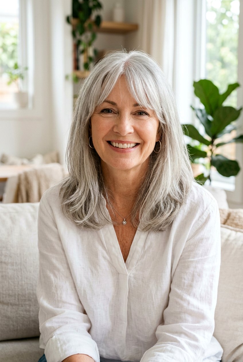 Curtain Bangs - 20 face framing layers for women over 50 - 20 face framing layers for women over 50