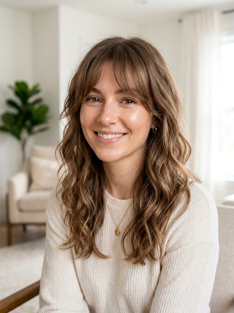 Curtain Wispy Bangs With Wavy Hair - 20 wavy haircut with wispy bangs - 20 wavy haircut with wispy bangs
