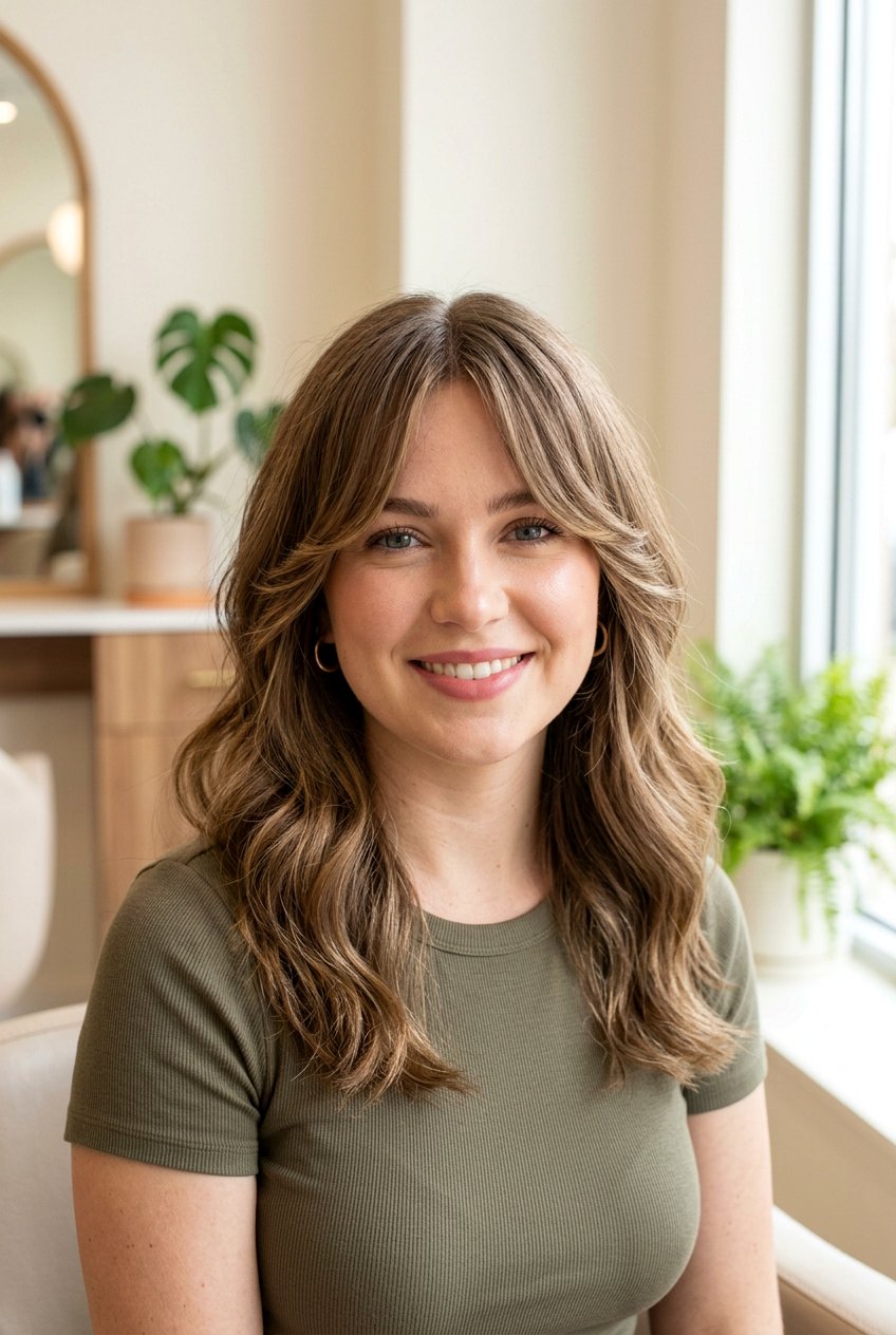 Curtain bangs - 20 bangs for round face - 20 bangs for round face