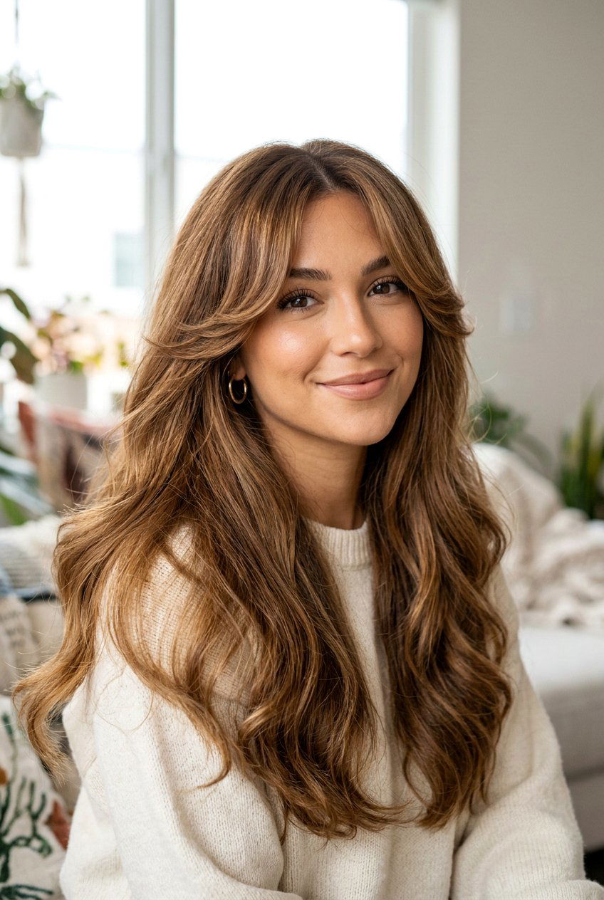 Curtain bangs thick hair - 20 long haircuts for thick hair - 20 long haircuts for thick hair