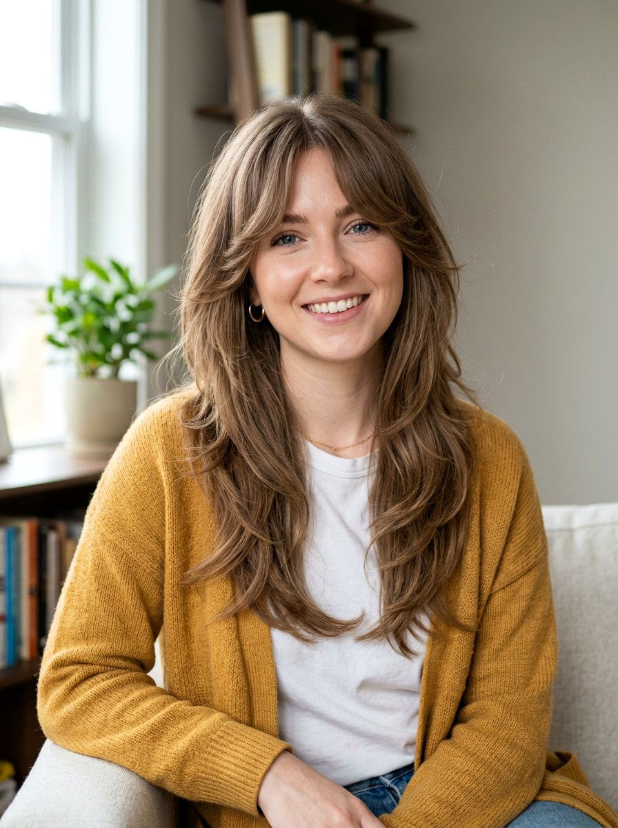 Curtain bangs with layers - 20 textured layers for thick hair women - 20 textured layers for thick hair women