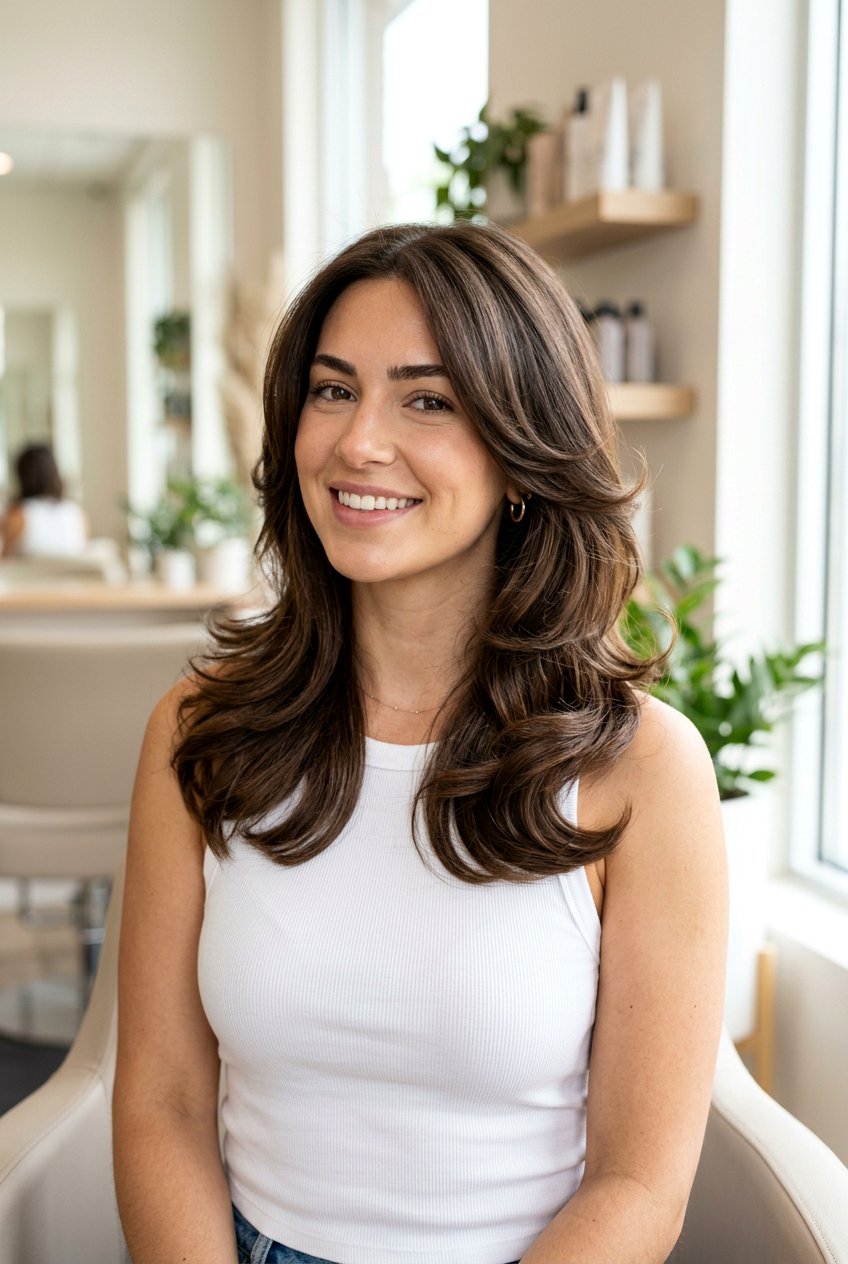 Curve Cut Layered Blowout - 20 celebrity blowout with layers - 20 celebrity blowout with layers