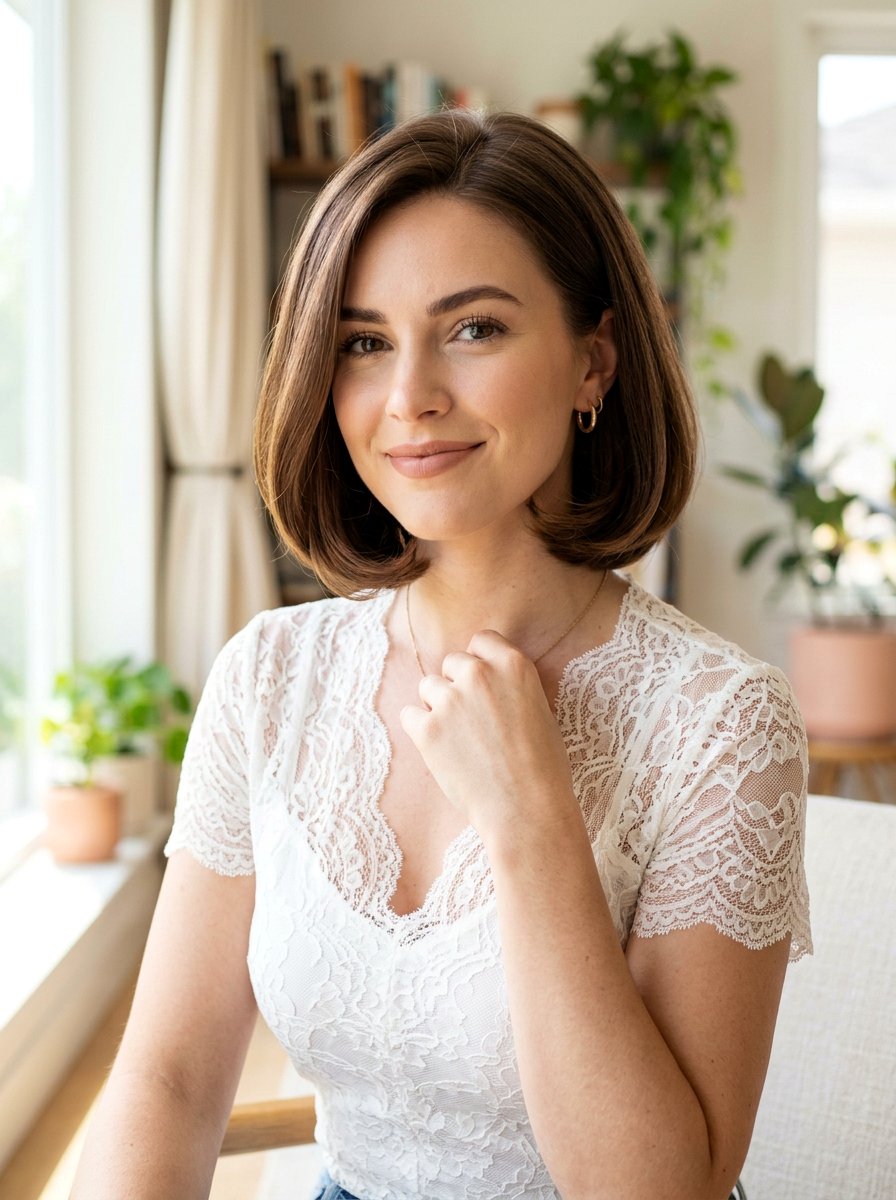 Curved Bob - 20 haircut to reshape shoulder length hair - 20 haircut to reshape shoulder length hair