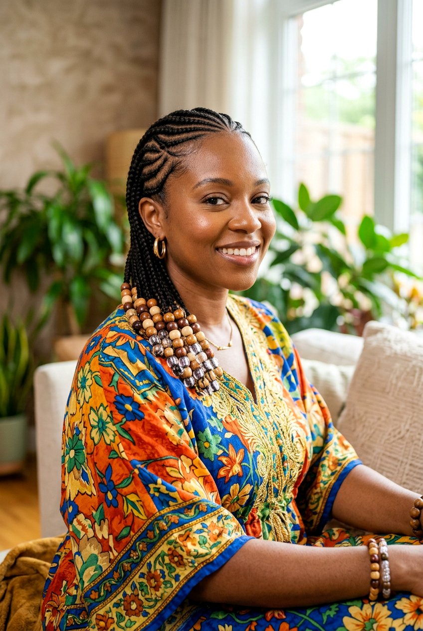 Curved Braids With Beads - 20 curved cornrow braid styles - 20 curved cornrow braid styles