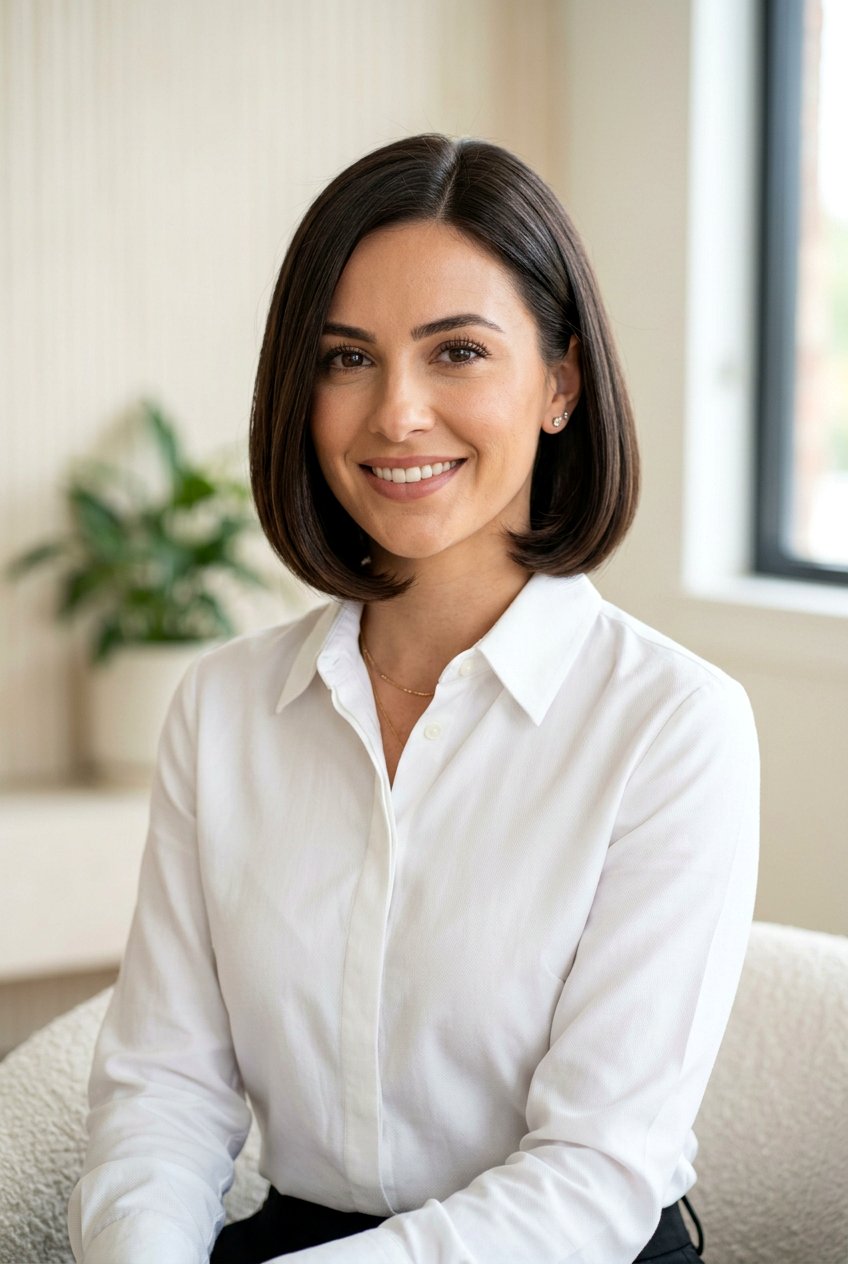 Curved End Bob - 20 clean girl bob hairstyle - 20 clean girl bob hairstyle