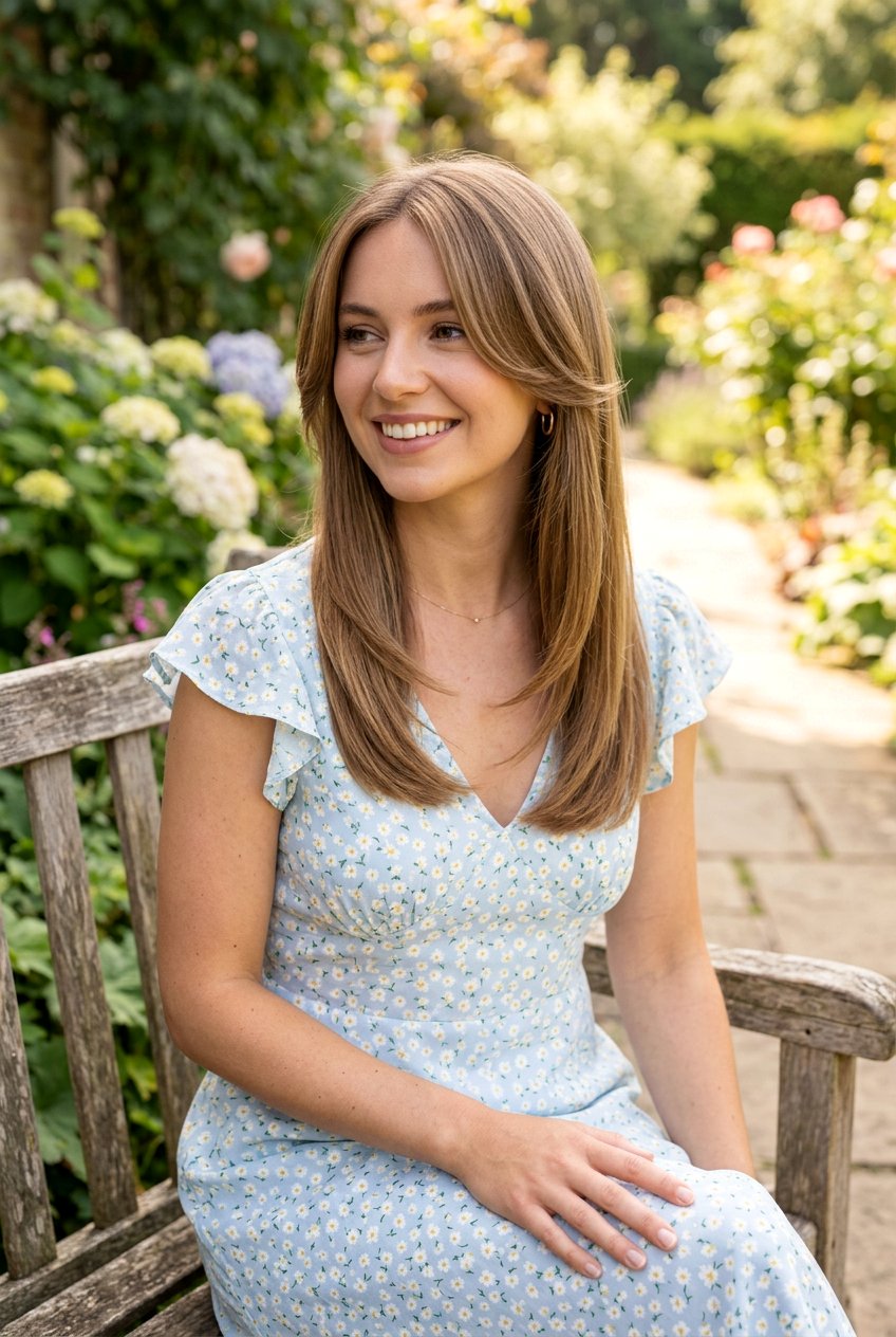 Curved Face Framing Layers - 20 sleek layered haircut for straight hair women - 20 sleek layered haircut for straight hair women