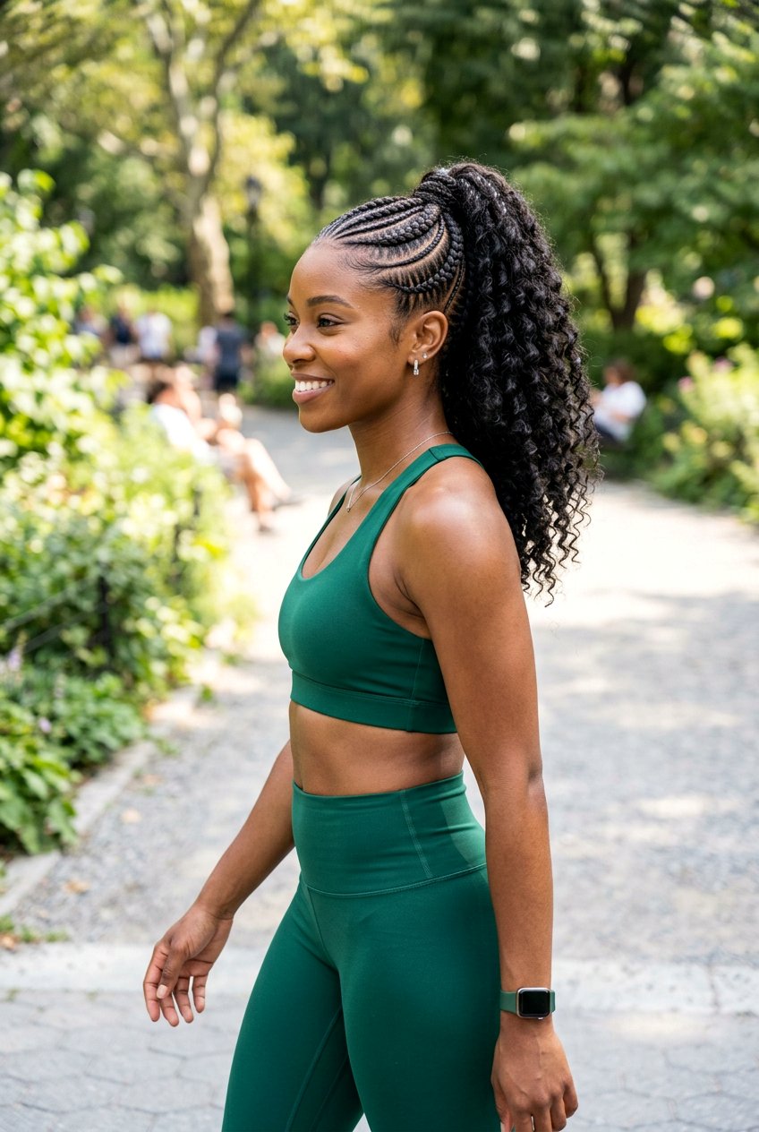 Curved High Ponytail - 20 curved cornrow braid styles - 20 curved cornrow braid styles