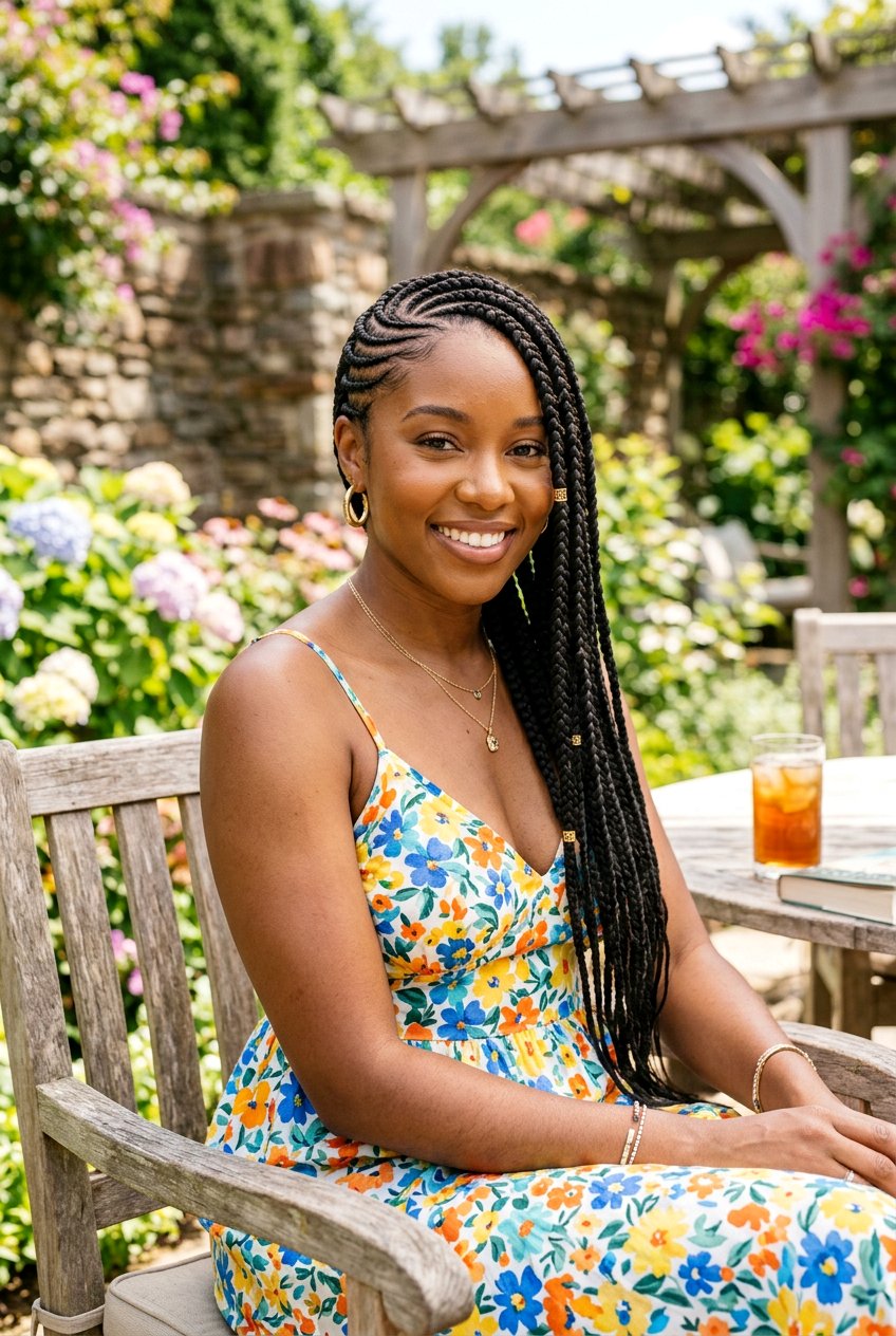 Curved Side Swept Braids - 20 curved cornrow braid styles - 20 curved cornrow braid styles