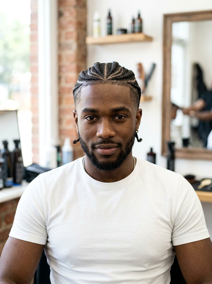 Curved Stitch Braids For Men - 20 stitch braids for men - 20 stitch braids for men