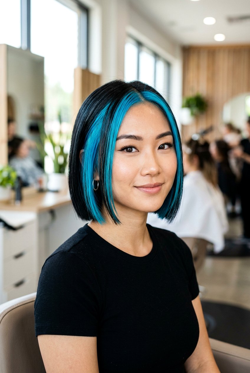 Cyan blue highlights black hair - 20 black hair with blue highlights - 20 black hair with blue highlights