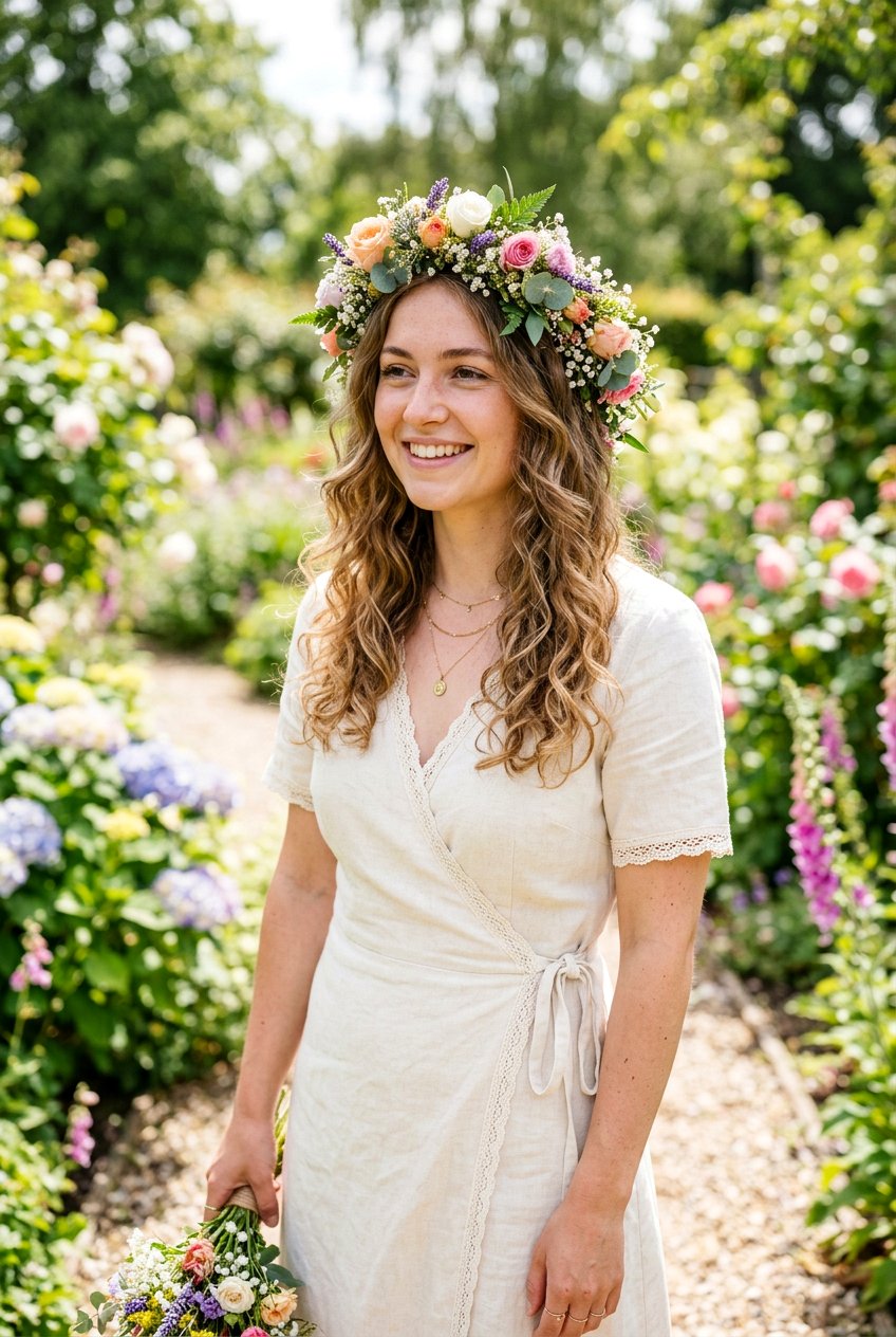 20 Beautiful Flower Crown Hairstyles for Your Boho Look