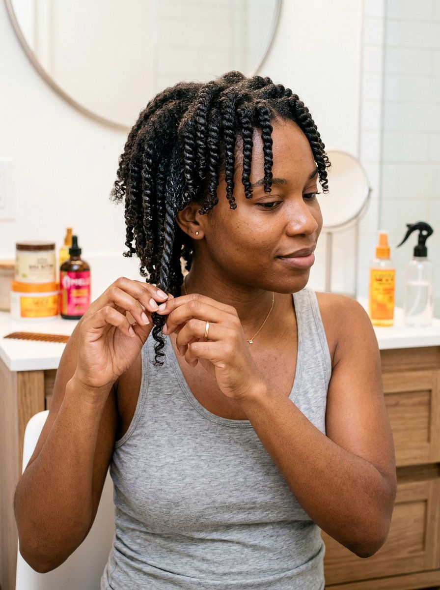 Damp To Dry Twists - 20 overnight twists for wavy hair - 20 overnight twists for wavy hair