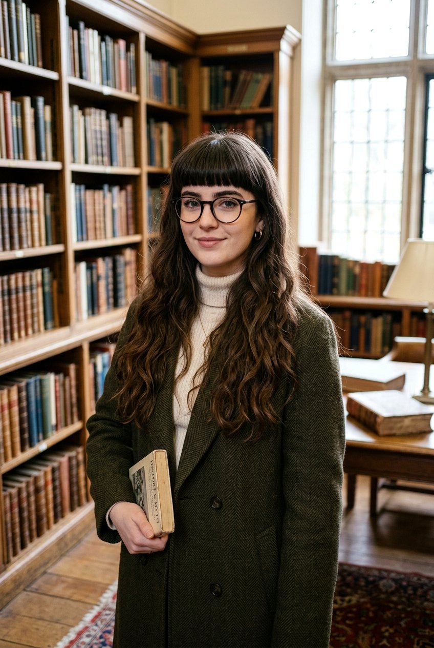 Dark Academia Blunt Bangs With Long Hair - 20 dark academia hairstyles - 20 dark academia hairstyles