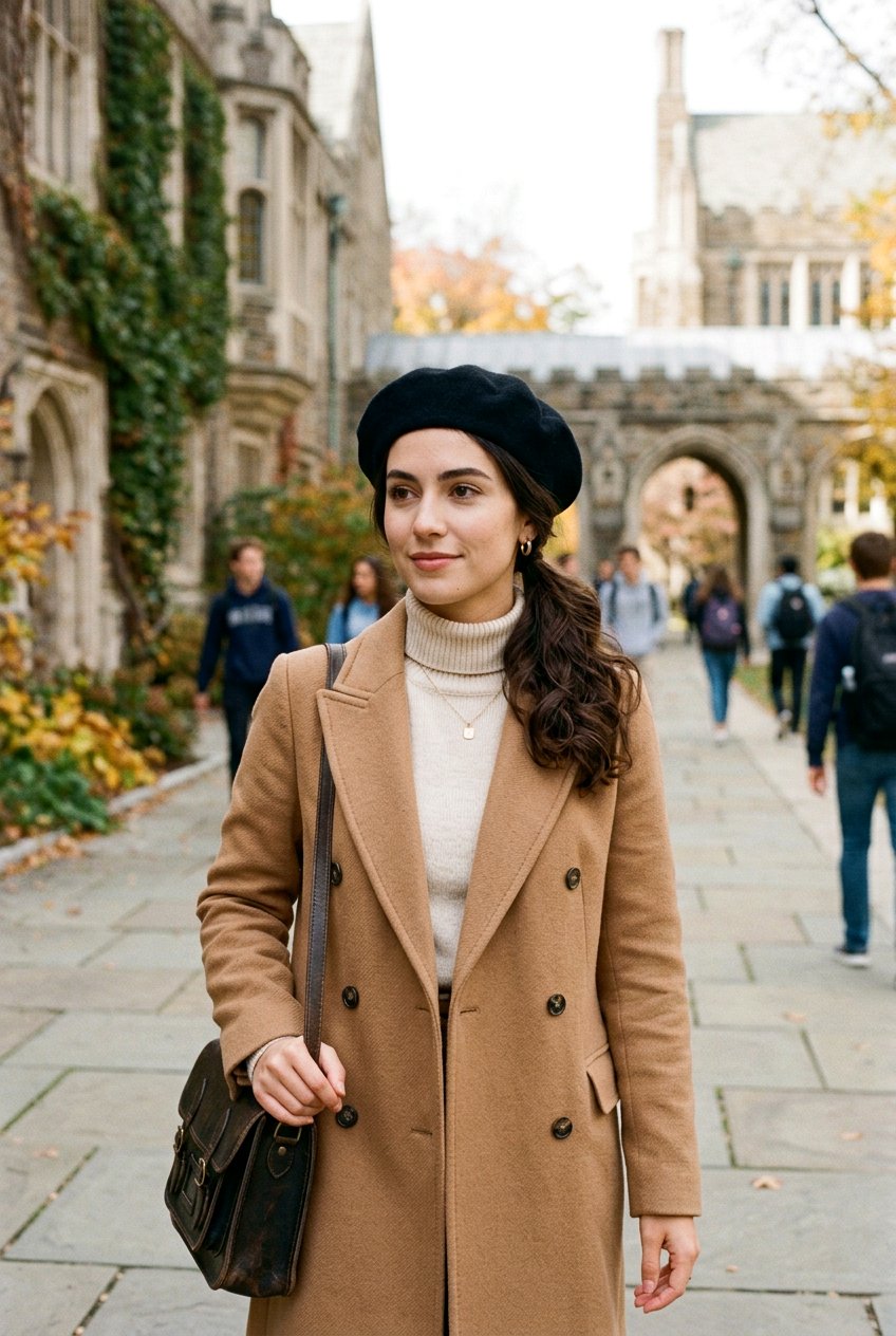 Dark Academia Low Ponytail With Beret - 20 dark academia hairstyles - 20 dark academia hairstyles