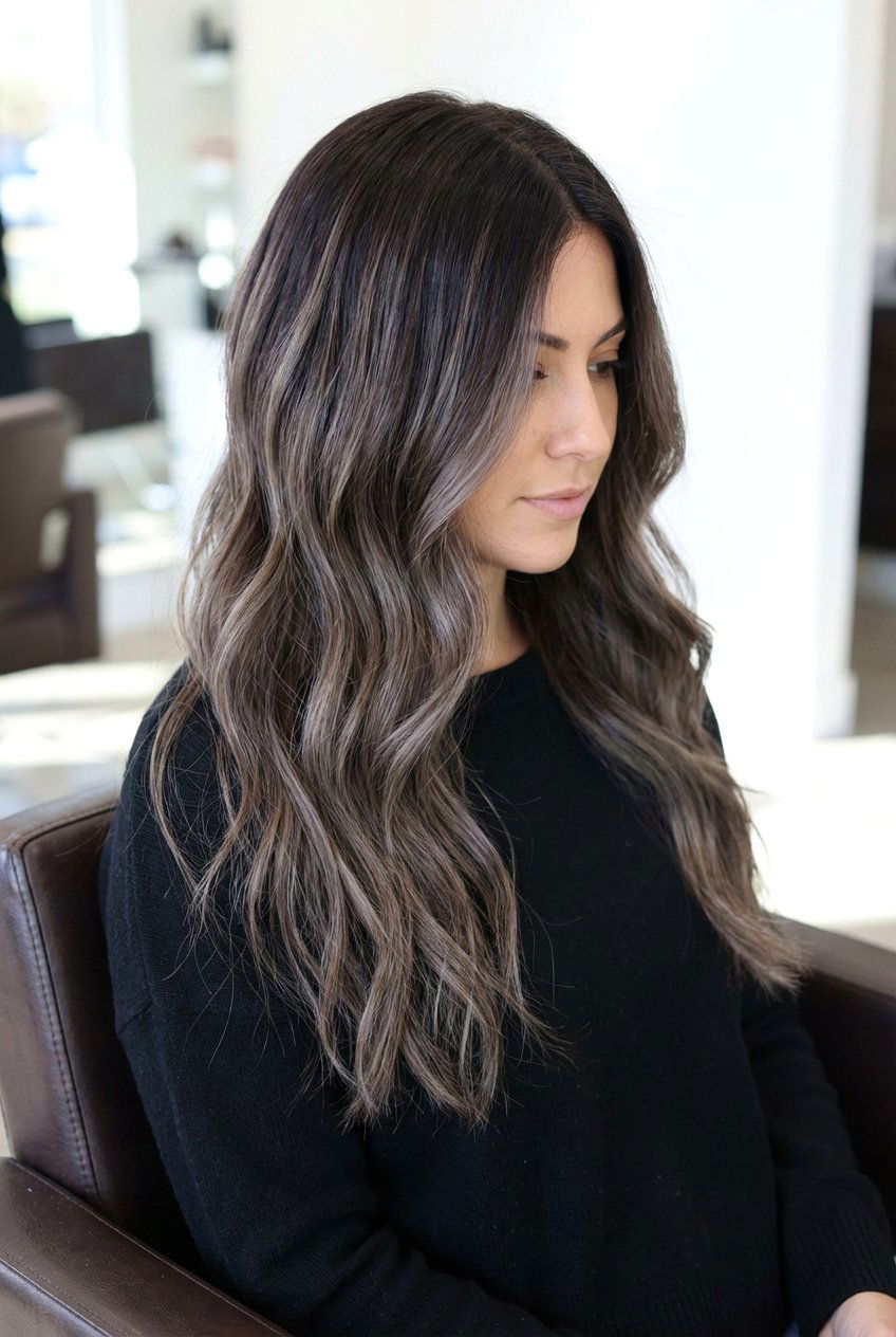 Dark Ash Brown Balayage - 20 ash brown balayage hair - 20 ash brown balayage hair