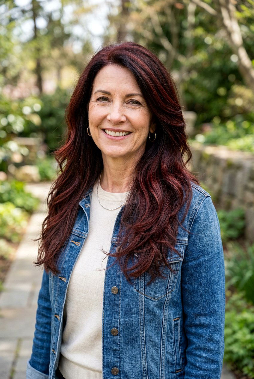 Dark Auburn Balayage For Long Layers - 20 auburn balayage for women over 50 - 20 auburn balayage for women over 50