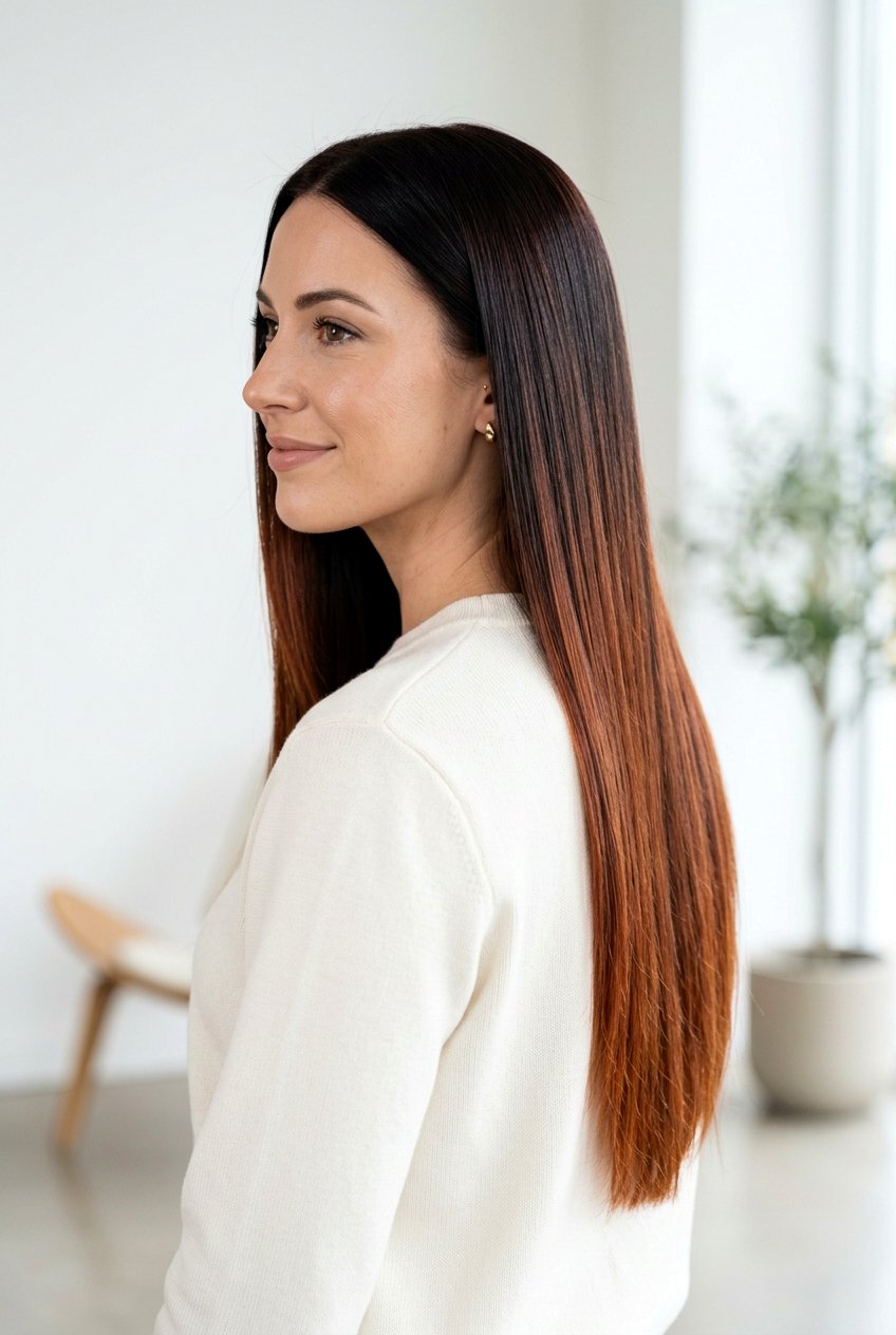 Dark Auburn Balayage Ombre on Dark Hair - 20 auburn balayage on dark hair - 20 auburn balayage on dark hair