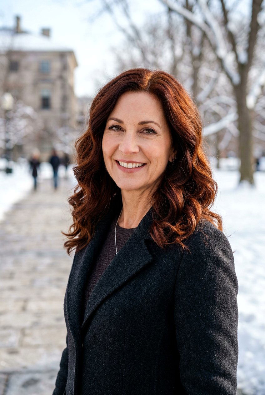 Dark Auburn Copper Waves - 20 mature women copper hair color ideas - 20 mature women copper hair color ideas