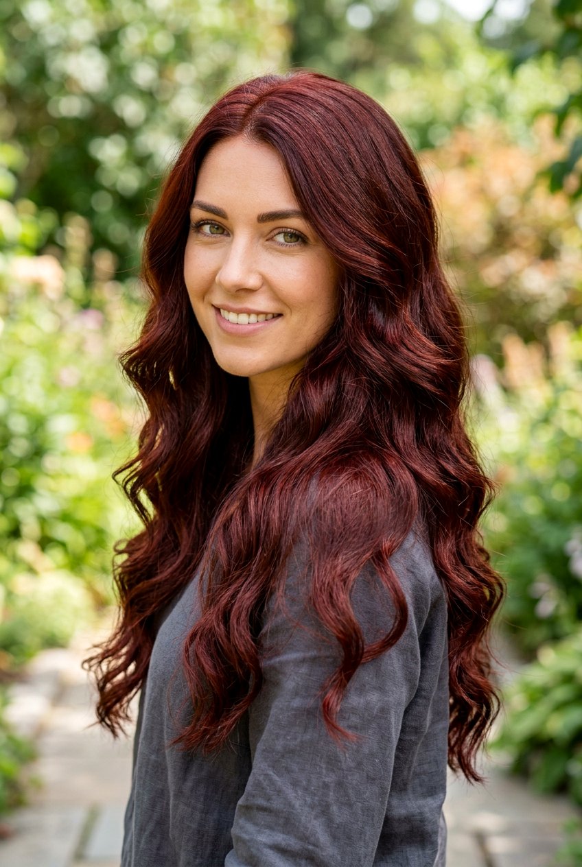 Dark Auburn Red - 20 red hair color ideas for winter - 20 red hair color ideas for winter