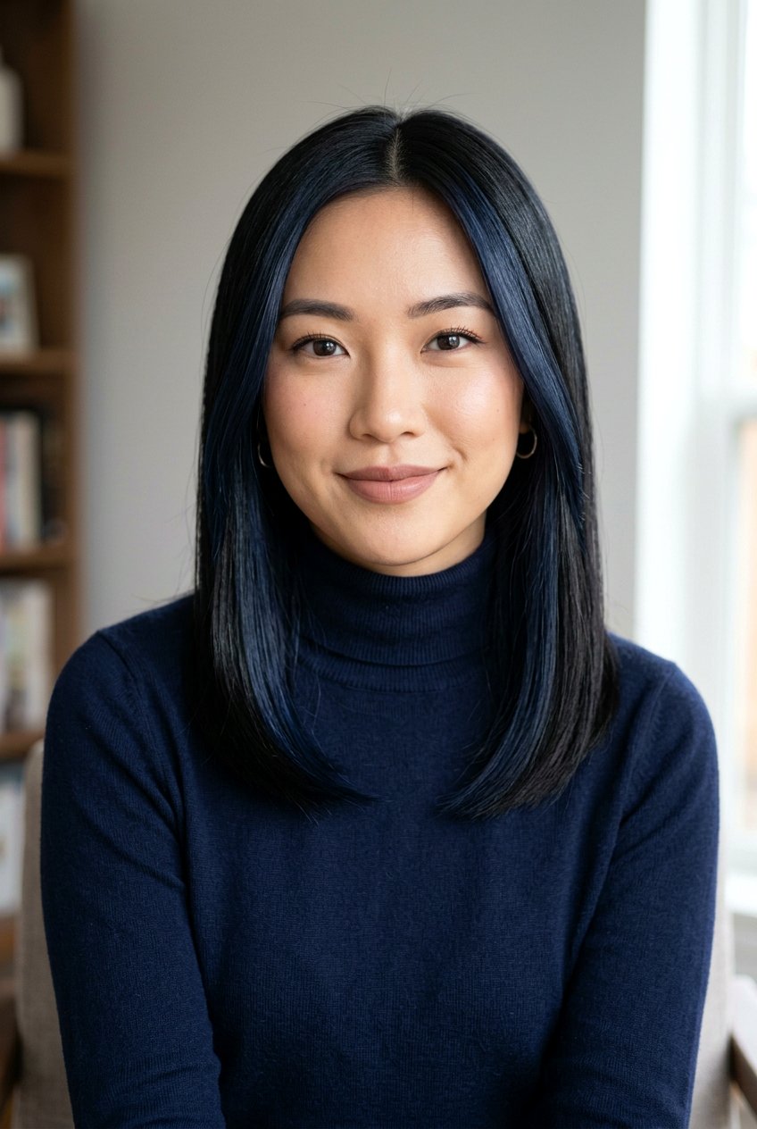 Dark Blue Money Piece on Black Hair - 20 blue money piece on black hair - 20 blue money piece on black hair