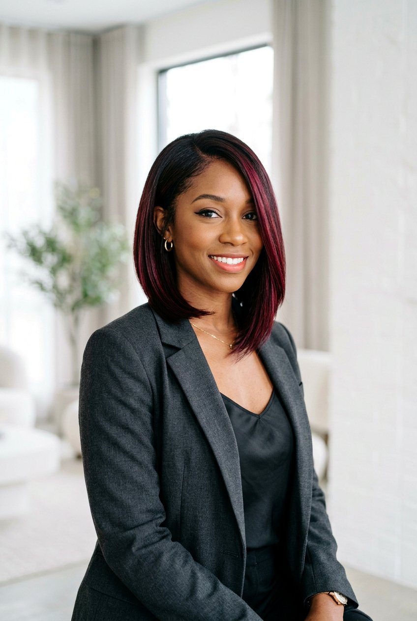 Dark Bob with Burgundy Highlights - 20 dark hair with burgundy highlights - 20 dark hair with burgundy highlights