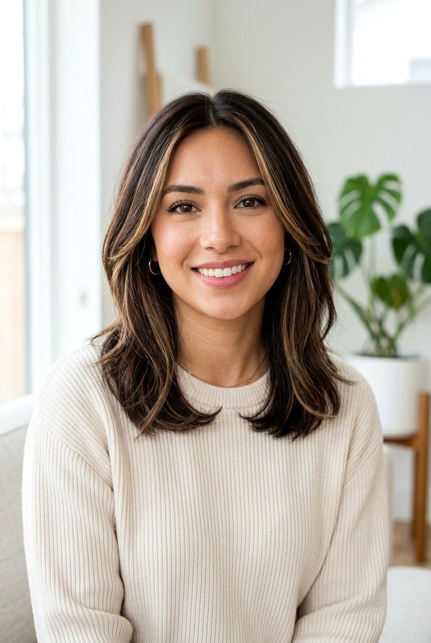 Dark Brown Hair With Face Framing Golden Babylights - 20 dark brown hair with golden babylights - 20 dark brown hair with golden babylights
