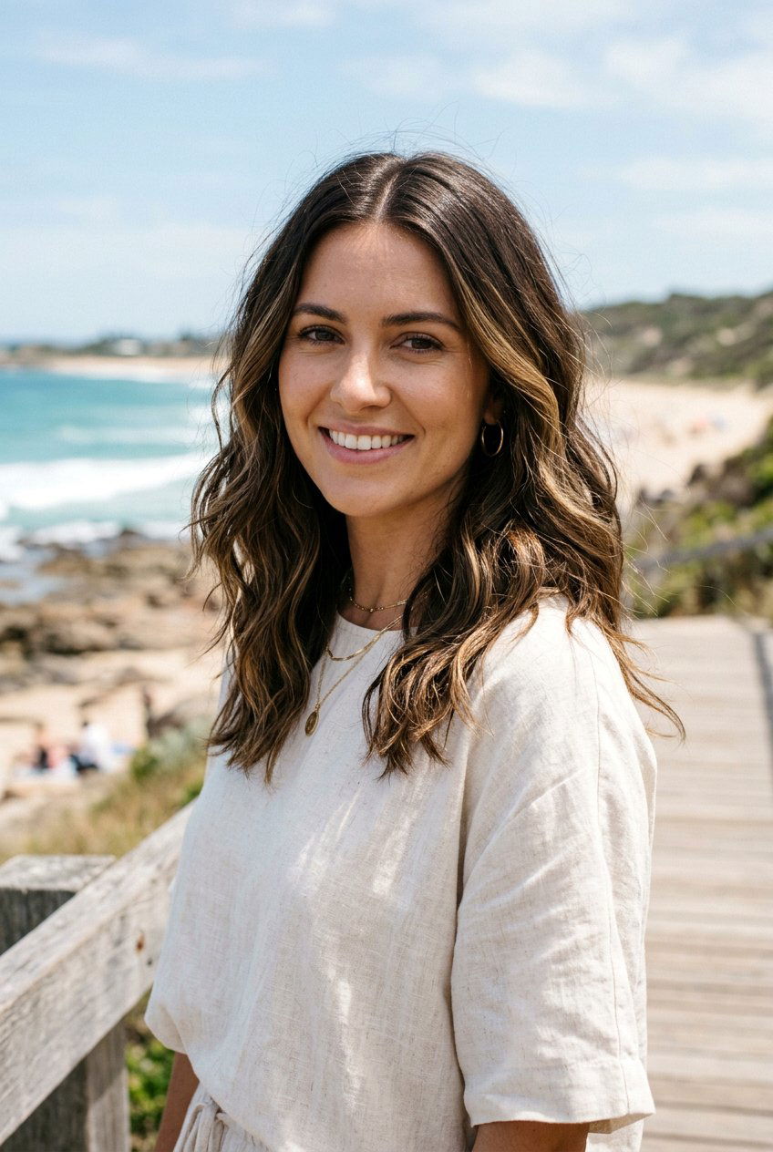 Dark Brown Hair With Golden Babylights And Beach Waves - 20 dark brown hair with golden babylights - 20 dark brown hair with golden babylights