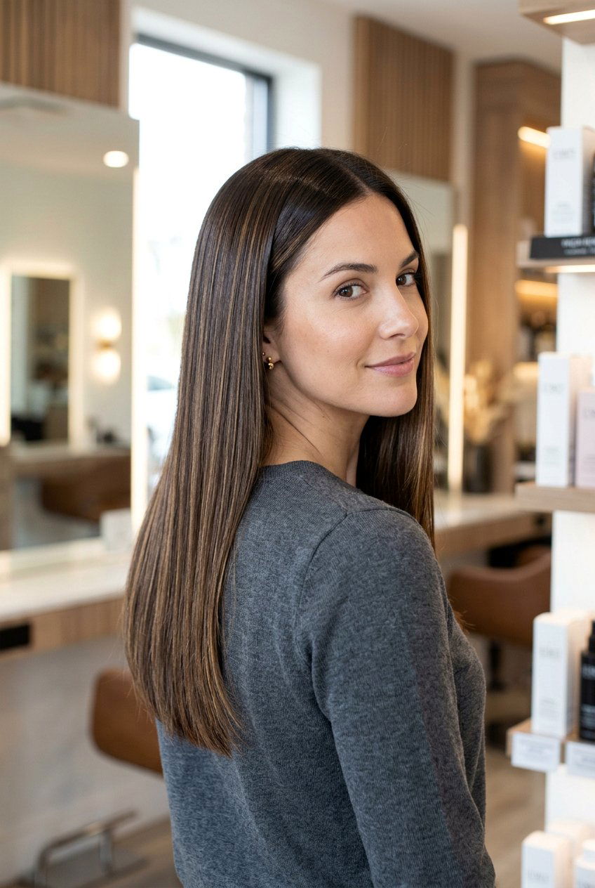 Dark Brown Hair With Golden Babylights And Glossy Finish - 20 dark brown hair with golden babylights - 20 dark brown hair with golden babylights