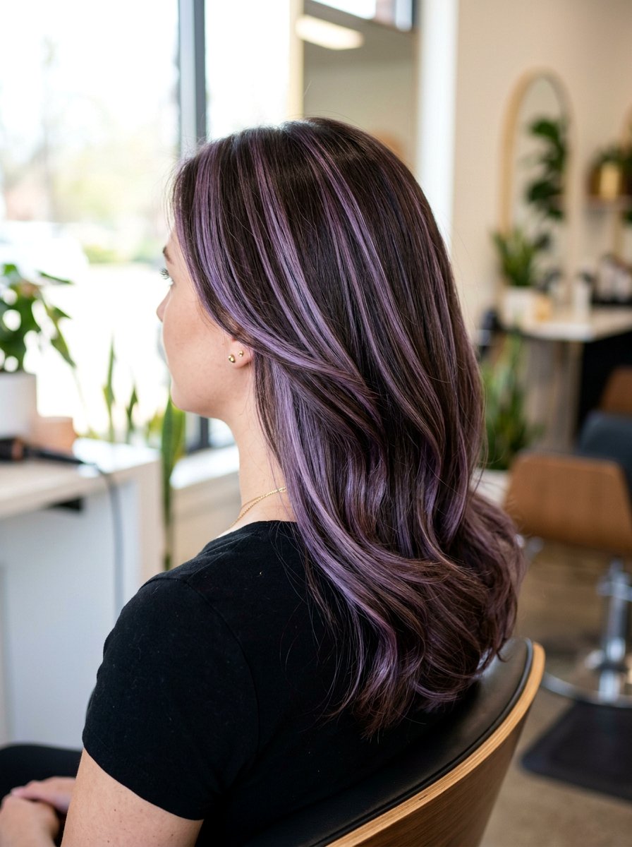 Dark Brown Hair With Lavender Highlights - 20 lavender brown hair color - 20 lavender brown hair color