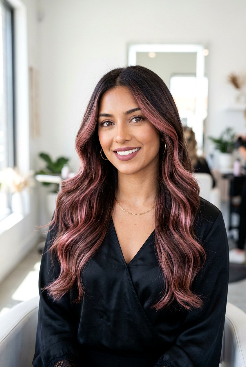 Dark Brown Hair With Rose Gold Balayage - 20 brunette hair with rose gold balayage - 20 brunette hair with rose gold balayage