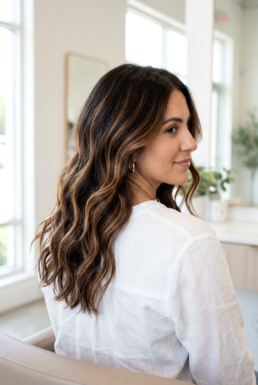 Dark Brown Hair With Toffee Balayage - 20 natural dark brown hair color - 20 natural dark brown hair color