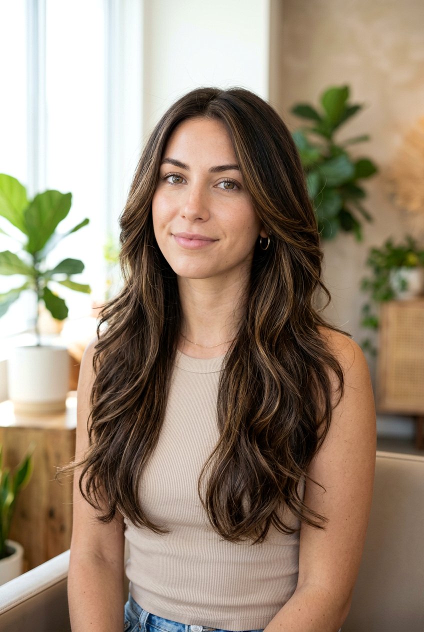 Dark Brown Layered Hair With Golden Babylights - 20 dark brown hair with golden babylights - 20 dark brown hair with golden babylights