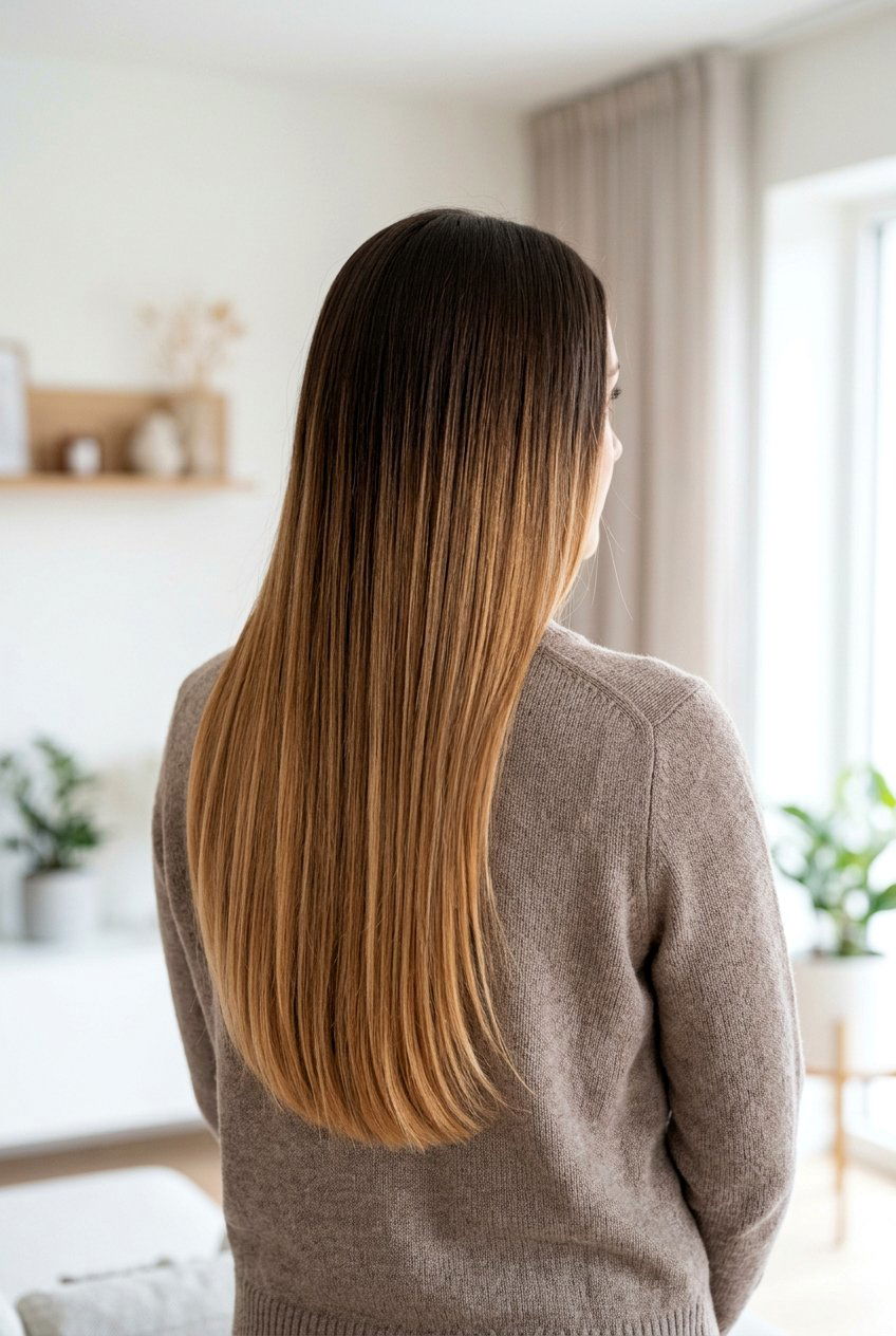 Dark Brown Ombre on Long Straight Hair - 20 hair color ideas for long straight hair - 20 hair color ideas for long straight hair