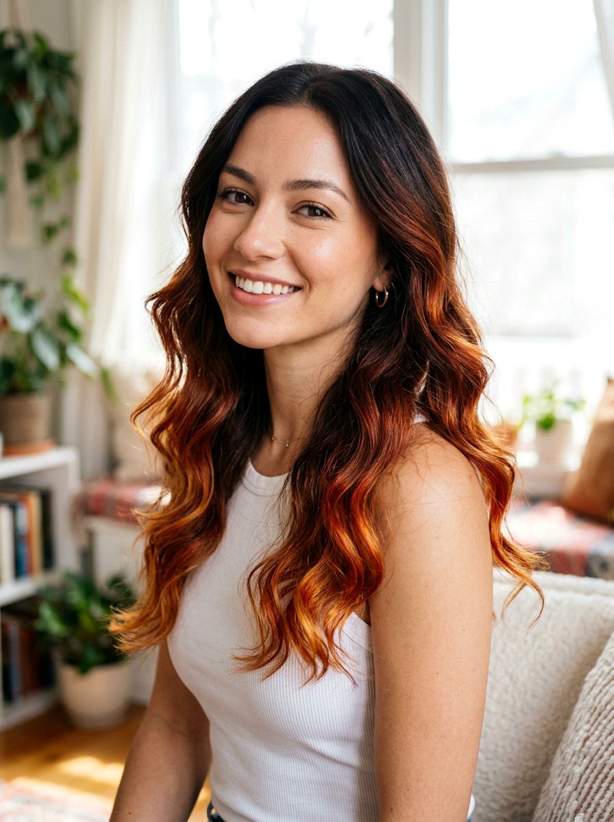 Dark Brown To Sunset Ombre - 20 sunset ombre hair color - 20 sunset ombre hair color