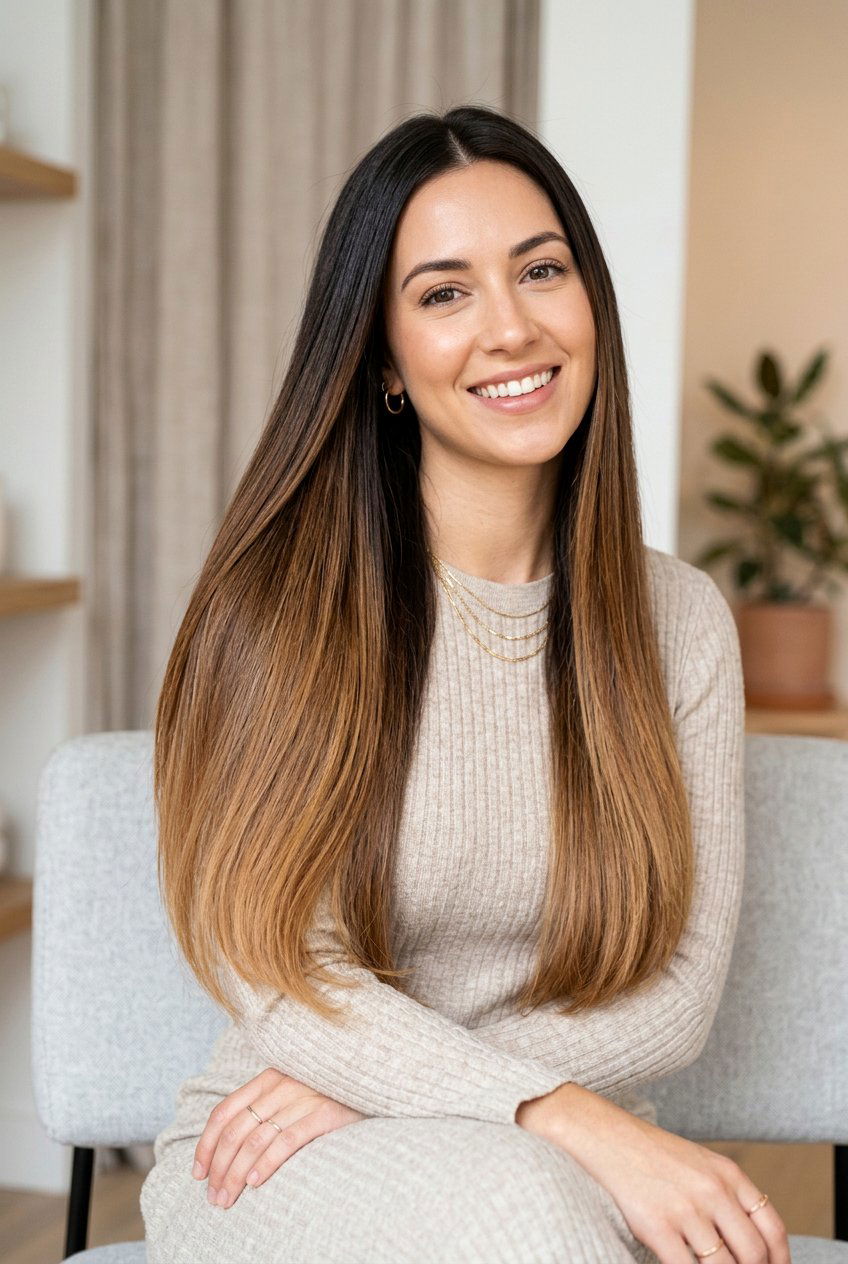 Dark Brown to Toffee Soft Ombre - 20 soft ombre on brown hair - 20 soft ombre on brown hair