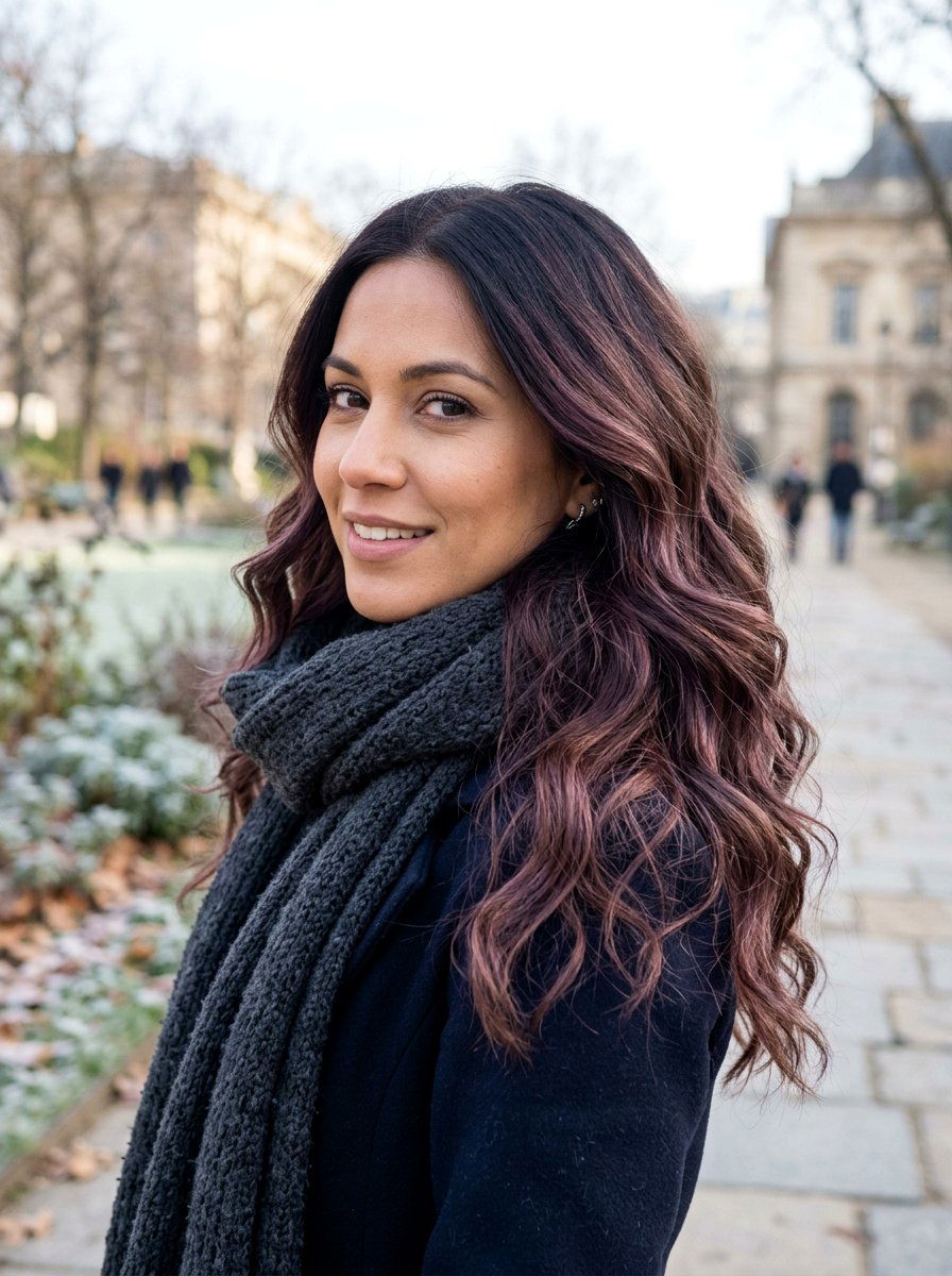 Dark Brunette Plum Balayage - 20 winter plum brunette balayage - 20 winter plum brunette balayage