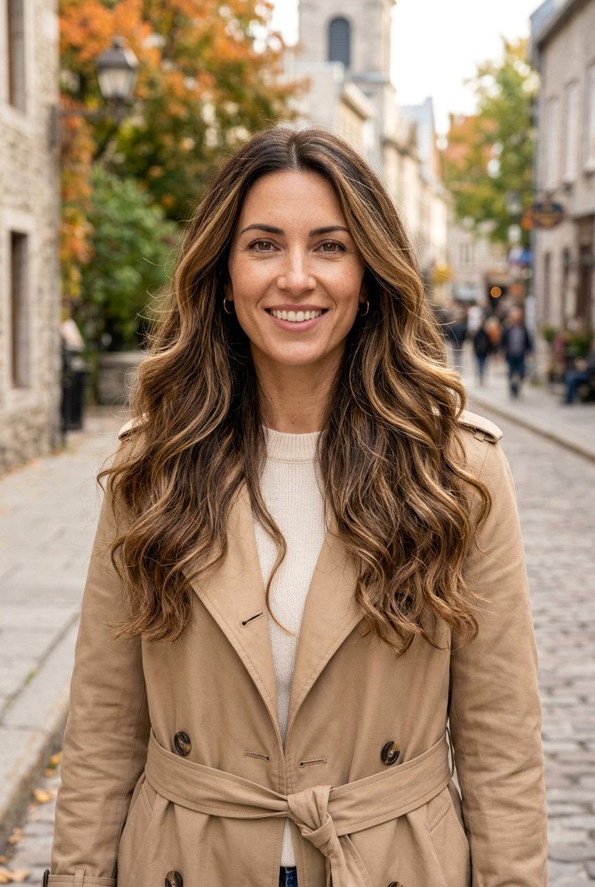 20 Dark Brunette With Cool Beige Highlights for a Chic Look
