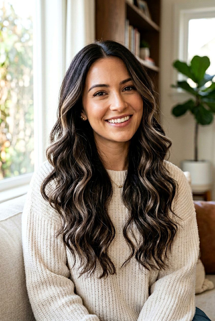 Dark Brunette With Cool Beige Balayage Highlights - 20 dark brunette with cool beige highlights - 20 dark brunette with cool beige highlights