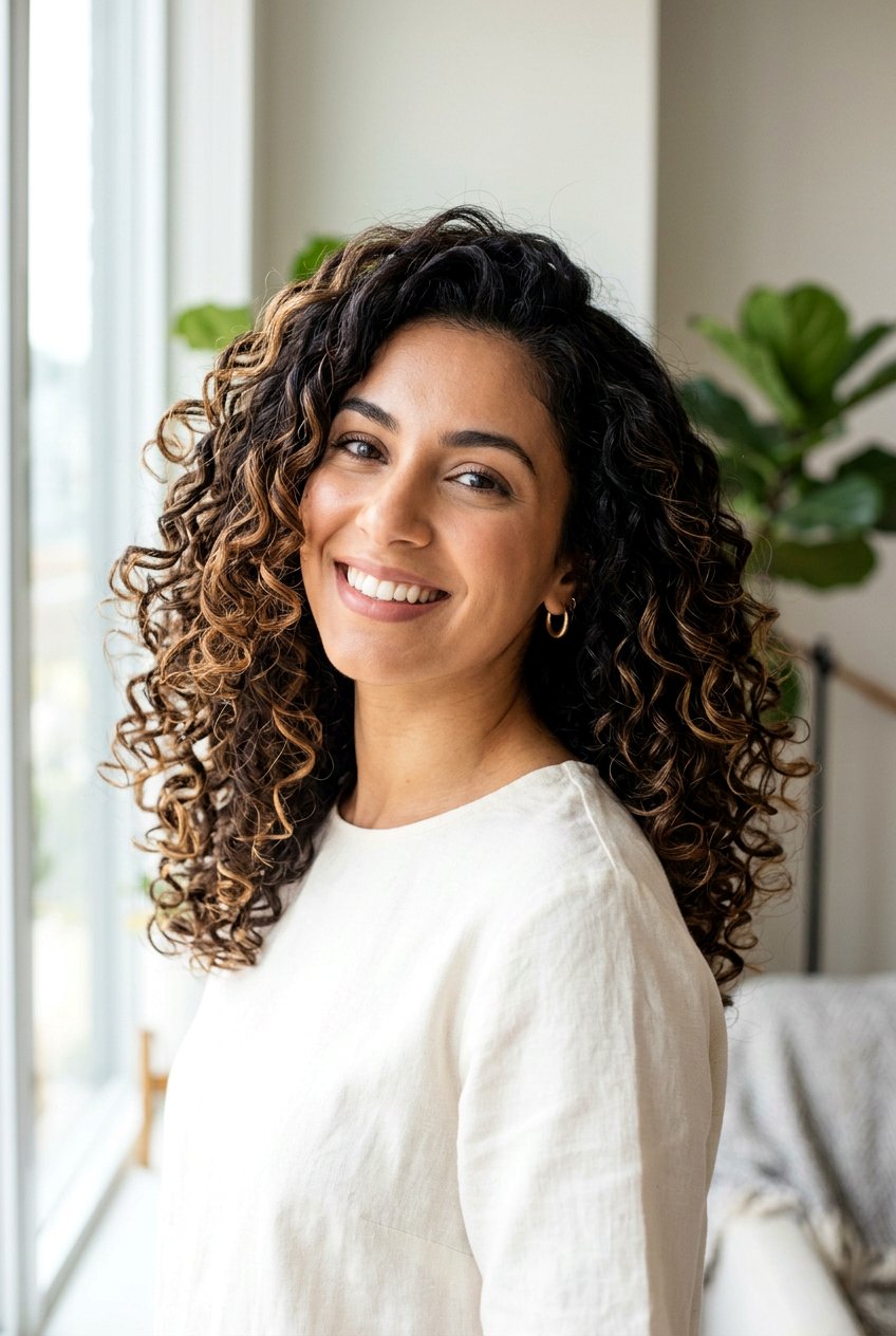 Dark Brunette With Dimensional Curls - 20 dimensional dark brunette hair color - 20 dimensional dark brunette hair color