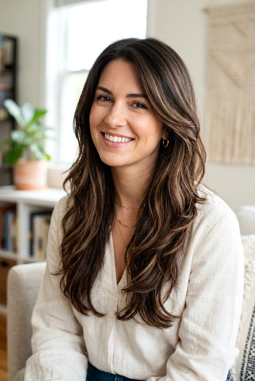 Dark Brunette With Dimensional Layers - 20 dimensional dark brunette hair color - 20 dimensional dark brunette hair color