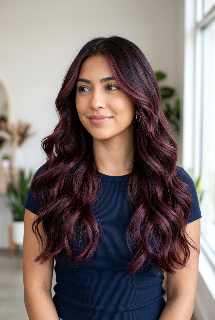 Dark Burgundy Balayage - 20 burgundy balayage on dark hair - 20 burgundy balayage on dark hair