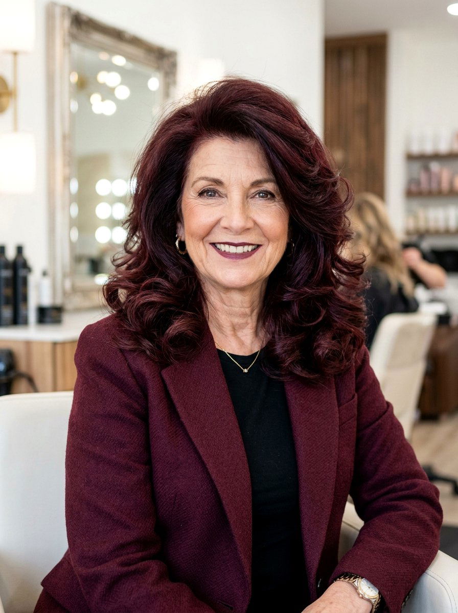 Dark Burgundy Blowout - 20 red refresh for older women - 20 red refresh for older women