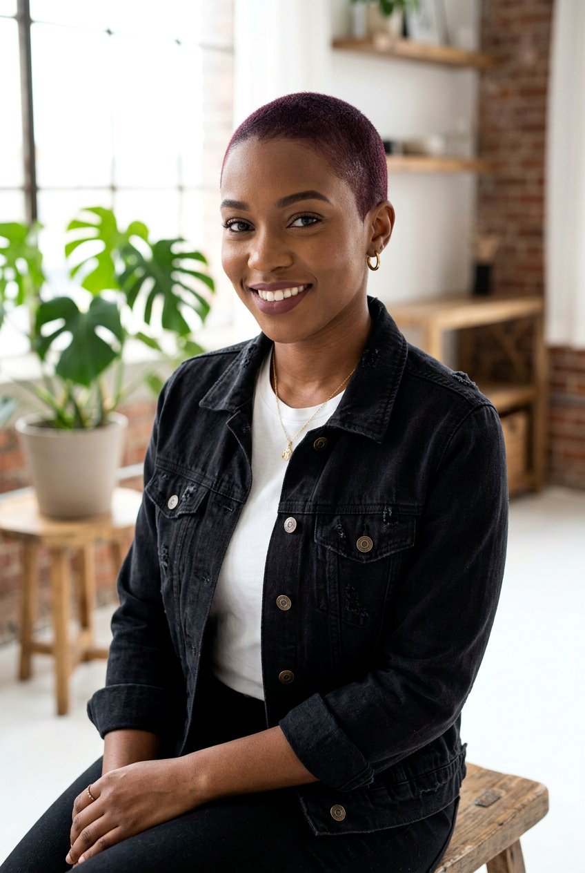 Dark Burgundy Buzz Cut Women - 20 burgundy twa hairstyle - 20 burgundy twa hairstyle