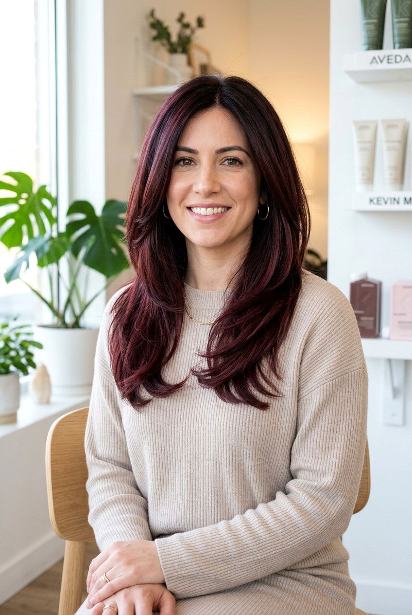 Dark Cherry Balayage With Shadow Root - 20 cherry red balayage - 20 cherry red balayage