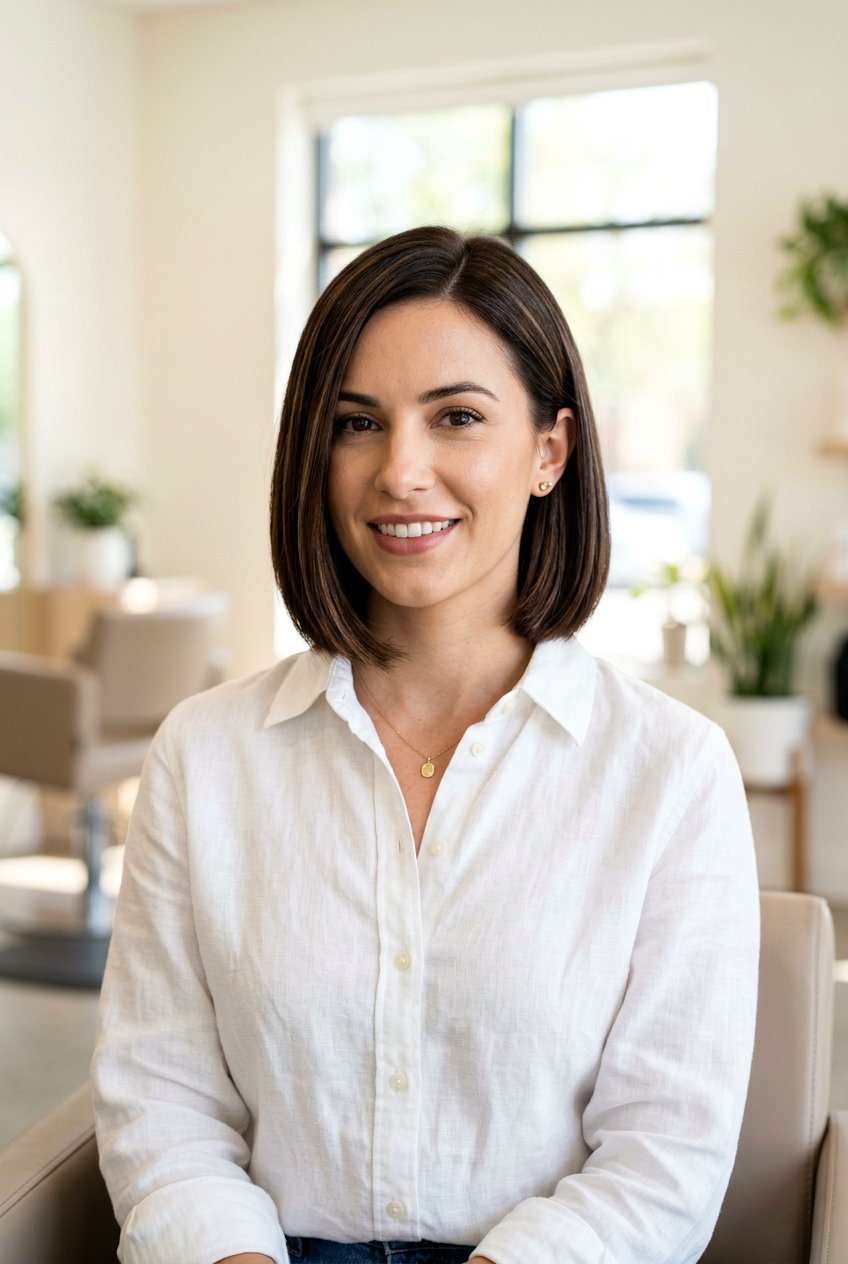 Dark Chestnut Brown Highlights On Classic Bob - 20 warm chestnut highlights for mature women - 20 warm chestnut highlights for mature women