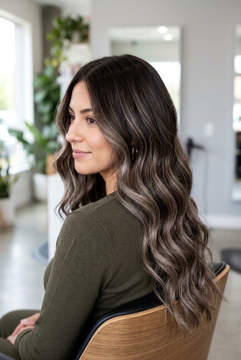 Dark Chocolate Ash Brown Balayage - 20 ash brown balayage hair - 20 ash brown balayage hair