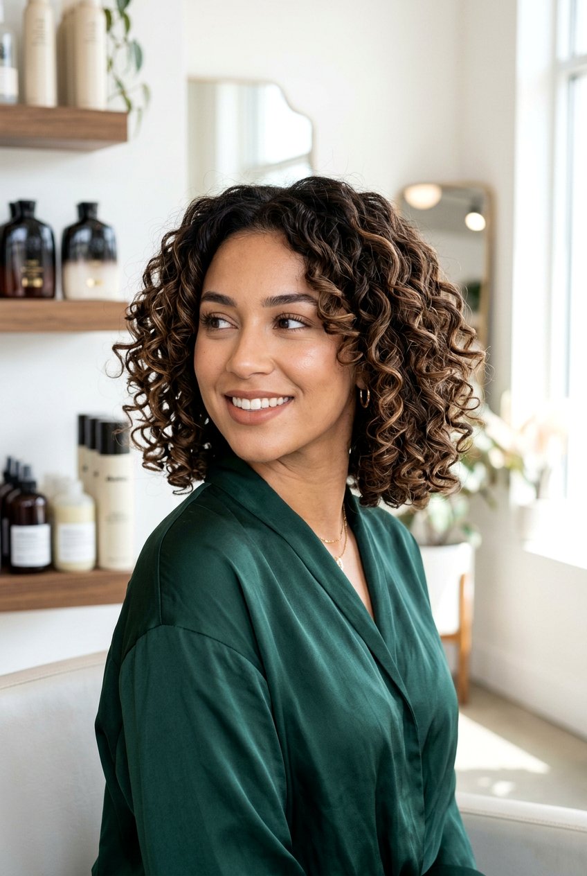 Dark Chocolate Balayage Curly Bob - 20 brunette balayage for curly bob - 20 brunette balayage for curly bob