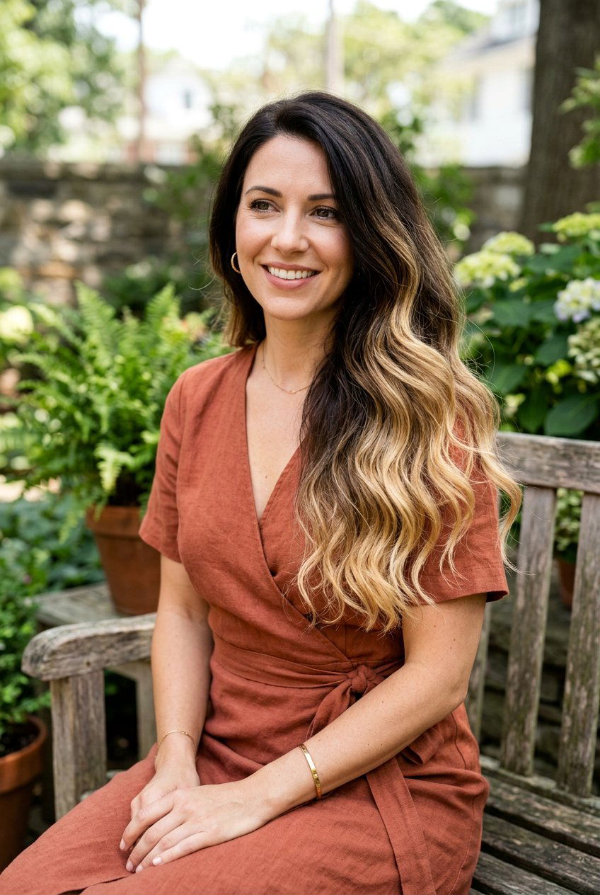 Dark Chocolate Brunette With Blonde Ombre Ends - 20 dark chocolate brunette with blonde highlights - 20 dark chocolate brunette with blonde highlights