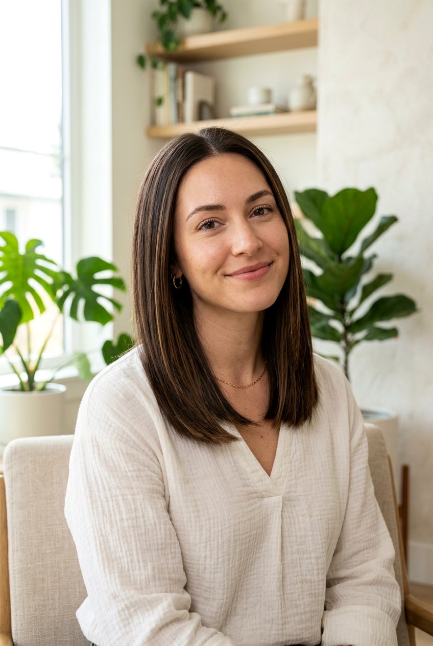 Dark Chocolate Hair With Thin Caramel Ribbons - 20 caramel ribbons on dark brown hair - 20 caramel ribbons on dark brown hair